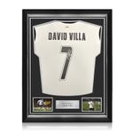 David Villa Signed Valencia 2024-25 Football Shirt. Superior Frame