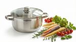 Soltam 3.5L Stock Pot Stainless Steel Glass Lid Induction Casserole Soup Pan