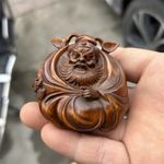 2.4-in Vintage Japanese Netsuke Old Boxwood Carved “钟馗” Statue Home Decoration