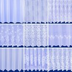 Net Window Net Curtains White Lace Slot Top Heading - Sold By The Metre