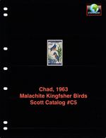 $7.50 Scott Value - 1963 CHAD Birds Kingfishers North Africa CV MNH NH UMM