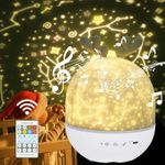URAQT Star Light Projector with Music, Night Light Kids with Remote Control&Time