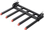 48in Clamp-On Debris Forks, 1130kg Heavy Duty 5 Tine Tractor Bucket Attachment