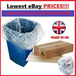 CLEAR Refuse Sacks Strong Polythene Bin Liners Waste Rubbish Bags18"x29"x39