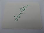 4.5" x 3.5" WHITE CARD SIGNED BY LARRY ADLER - MUSICIAN & FILM COMPOSER