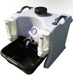 Hand Wash Unit Outdoor Sink Portable Sink Wash Basin with Soap Dispensers White