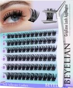 Self Adhesive Eyelashes Clusters 120Pcs, D Curl 10-16Mm Press on Lashes with Twe