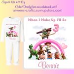 PERSONALISED  BIRTHDAY TOY STORY FRILL PYJAMAS - WHEN I WAKE UP PJS