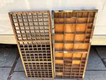 #4 Pair Lovely Old Type Tray Printers/Hot Metal/Compositors Letterpress Drawer