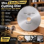 1Pcs 3Inch 75Mm Cutting Disc Mini Circular Saw Blade for Wood Plastic Metal Rota