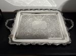 Webster Wilcox Internal Silver American Rose Serving Platter Tray Large Heavy