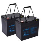 Pair of 12v 55 AH Xplorer Golf Buggy Batteries