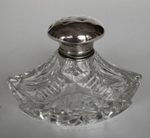 Antique cut glass Hallmarked silver top Perfume Bottle