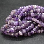 Chevron Amethyst FACETED Disc Beads 8mm x 5mm, 15",  for Jewellery Making