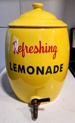Vintage TWO'S COMPANY Refreshing  Lemonade Ceramic Dispenser 14"H EXC & MINT 