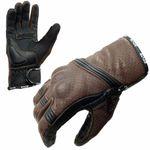 Blade Motorcycle Motorbike Gloves Leather Summer Short Knuckle Protection Brown