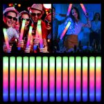 100X LED Foam Sticks Flashing MultiColor Glow in Dark Batons Light Party Concert
