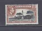 GIBRALTAR GVI 1940 2s. BLACK AND BROWN  PERF 13½  MINT HINGED  SG 128a