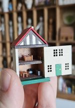 Miniature Amersham style Dollshouse for a Dollhouse 1/12th 1/18th With Furniture