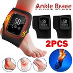 2 Pair Electric Foot Ankle Massager Heating Vibration Hot Compress Pain Relief-