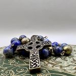 Handmade in Scotland  - Anglican Prayer Beads Rosary - Celtic Cross Lapis Lazuli