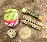 Small Animal Mixed Chew Toy Set Wood/Bark WickerBall Mat for Guinea Pig/hamster