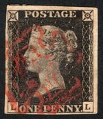 QV NICE USED 1D  BLACK 4 MARGINS PLATE.