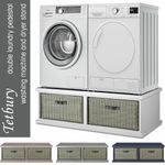 Tetbury double laundry pedestal stand.Washing machine & dryer stand with drawer