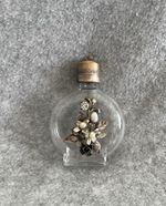 Vintage Nicla Oggetti Italy Glass Perfume Bottle Pewter Faux Pearls Diamonte