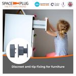 Anti Tip Furniture Safety Wall Anchor – Childproofing Kit – Space-Plug® Mini