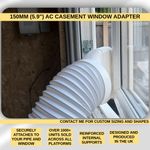 High Flow Air Con Casement Window Adapter Connector AC 150mm 5.9" Side Hinged