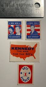 Group of 4 John F. Kennedy campaign stamps 1960  *FREE SHIPPING*