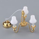 1:12 Scale Dolls House Miniatures Battery Operated Lights Up Ceiling Lamp Retro