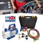 Vacuum Pump HVAC 4CFM 1/3 HP Refrigeration Oil Pressure Gauge Brake Bleeder