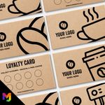 Personalised Kraft Loyalty Reward Cards Printing – Cafe, Coffee Shop, Restaurant