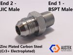 BSPT Male X JIC Male Hydraulic Adaptor  - Various Sizes (1/8" - 2")