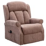 The Darwin Dual Motor Riser Recliner Mobility Arm Chair Mink Brushstroke Fabric