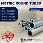 Aluminium Round Tube 16–40mm OD Up to 5000mm Mill Finish 6063-T6
