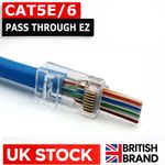 RJ45 PASS THROUGH CONNECTORS EZ CRIMP END PLUG CAT5E CAT6 NETWORK CABLE ENDS LOT