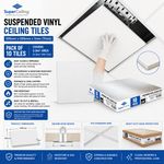 Suspended Ceiling 600 x 600 EasyClean Vinyl Wipeable 10 Tiled Pack 595 x 595mm