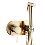 Brush Gold Bidet Shattaf Muslim Concealed Bathroom Mixer Handheld Spray Set