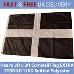 Cornwall Flag 3ft x 2ft Cornish Outdoor Heavy 110D Polyester for Flagpole