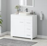 Under Sink Cabinet Bathroom Basin Unit Cupboard Storage Furniture & Shelf White