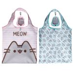 Foldable Reusable Shopping Bag Pusheen Cat - Blue of Pink