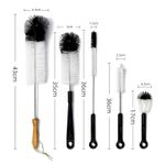 LONG HANDLE BOTTLE BRUSH SET 5 PACK FOR WATER BOTTLE THERMOS FLASK STRAW & TUBE