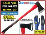 4lbs Axe Fibreglass Shaft Handle Log Splitting Steel Hatchet Wood Chopper 25-50