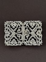 Antique solid silver nurses Belt Buckle, Flowers & Bird Detail. Birmingham 1969.