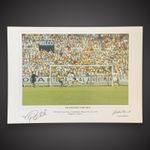 Pele And Gordon Banks Dual Signed Photograph England Vs Brazil £250 