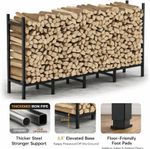 2026 Firewood Rack Log Holder Large Fireplace Firewood Metal Shelf Storage Stand
