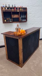 Home Bar/ Man Cave / Reception Desk/ Modern Bar/ Acoustic/hexagon Bar .